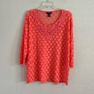 Pretty sheer coral blouse